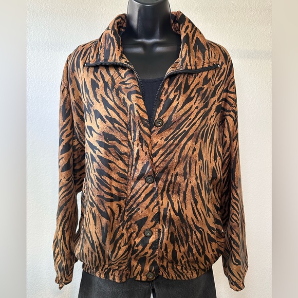 Vintage Silk Animal Print Jacket by Stunt Sports - Picture 3 of 12